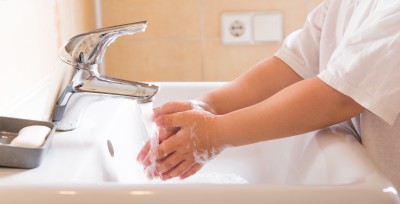 Child washing hands
